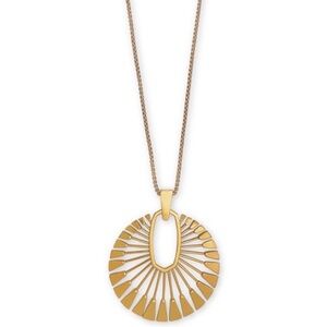 Kendra Scott Deanne Long Pendant Necklace In Vintage Gold ✨